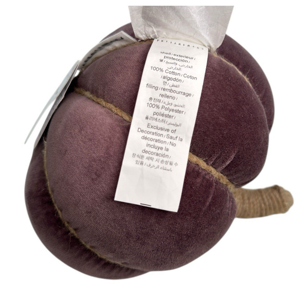 Pottery Barn Velvet Pumpkin Pillow Fig New With Tags 2023 READ - Picture 9 of 10